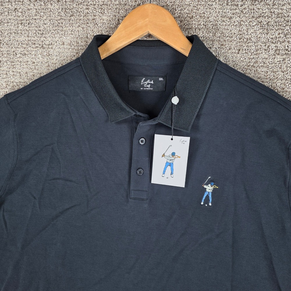 Eastside Golf Core Pique Polo Shirt Mens 3XL Black NWT